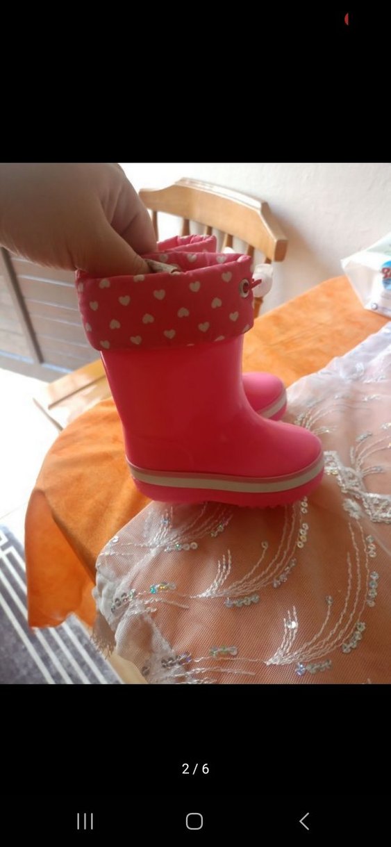 Kız Çocuk Pembe Fırfırlı Yağmur Çizmesi - Görsel 2