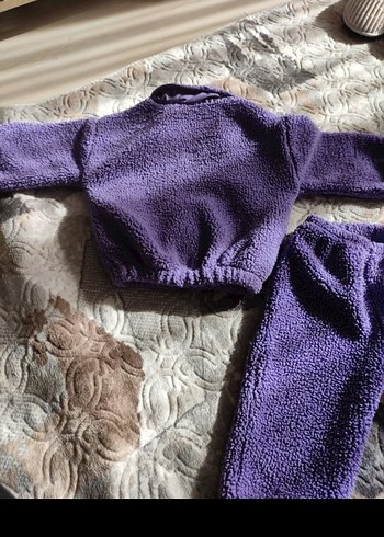 Mor Örgü Kız Bebek Uzun Kollu Takım - Görsel 4