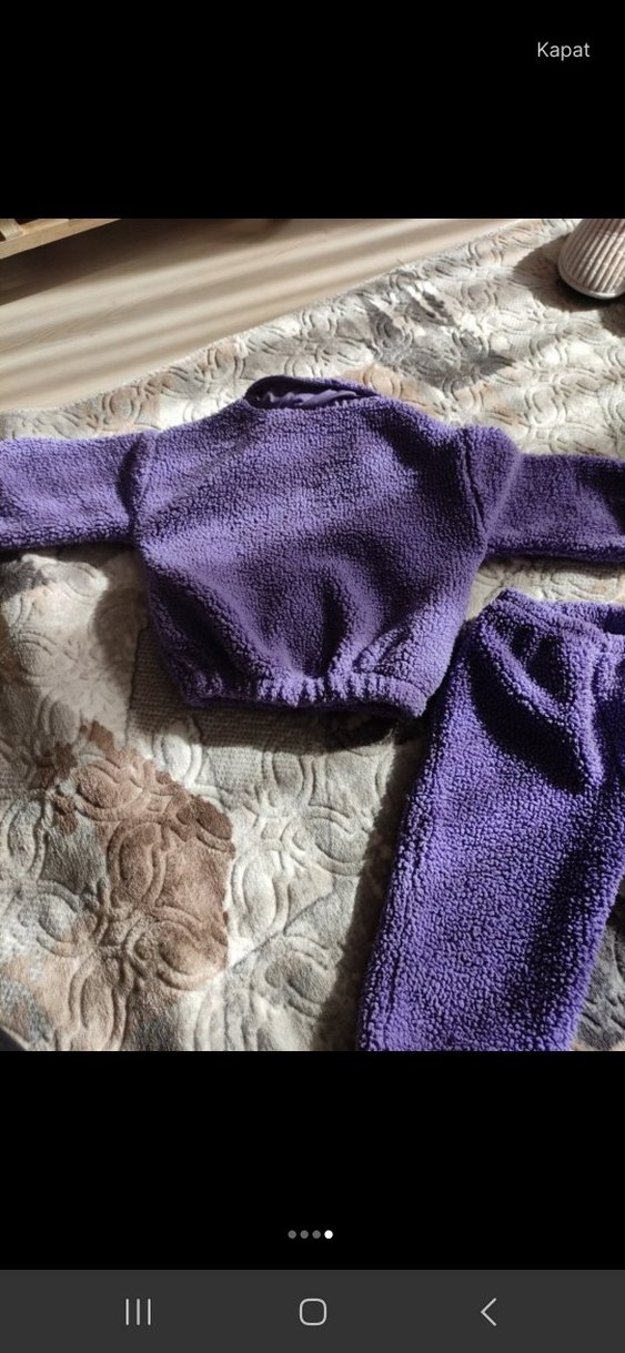 Mor Örgü Kız Bebek Uzun Kollu Takım - Görsel 4