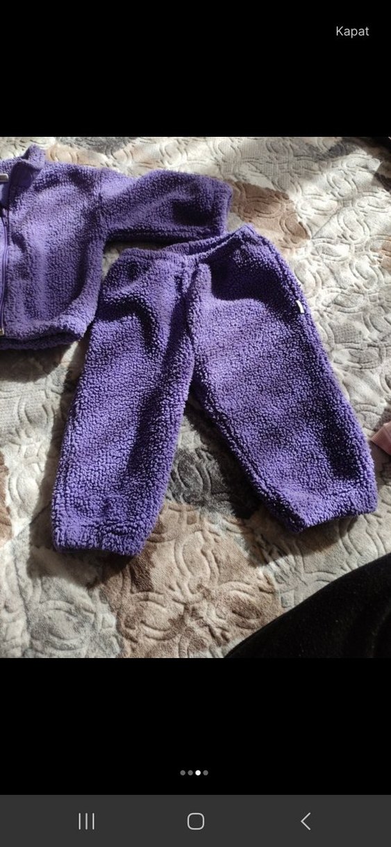 Mor Örgü Kız Bebek Uzun Kollu Takım - Görsel 3