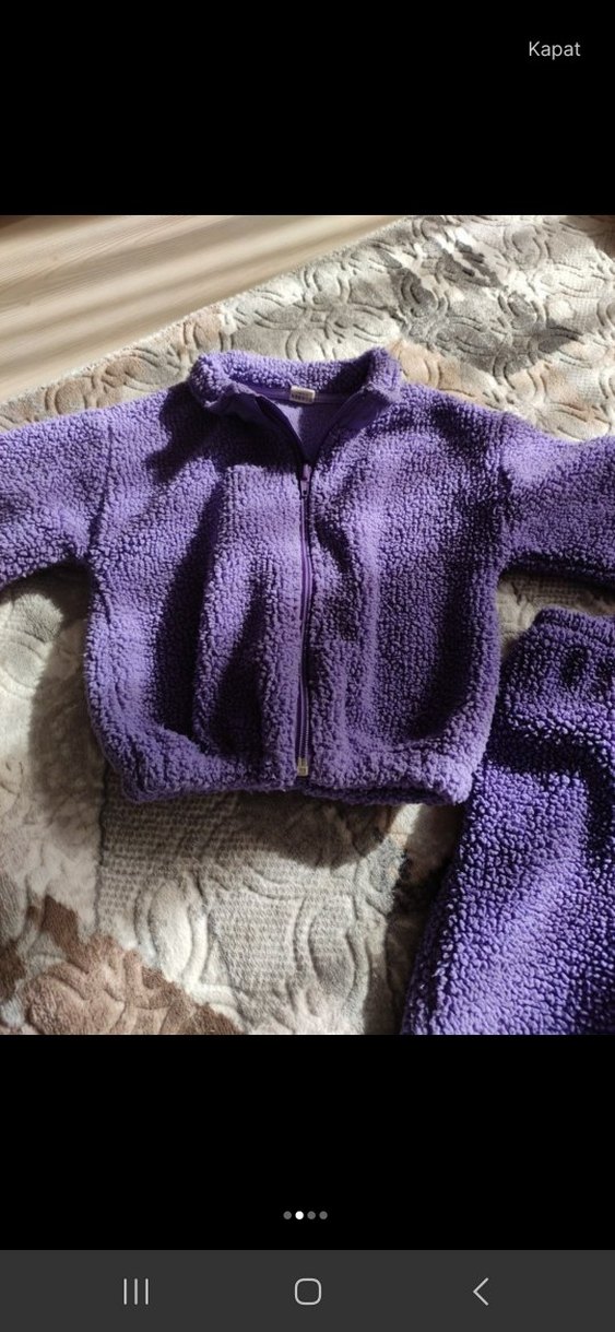 Mor Örgü Kız Bebek Uzun Kollu Takım - Görsel 2