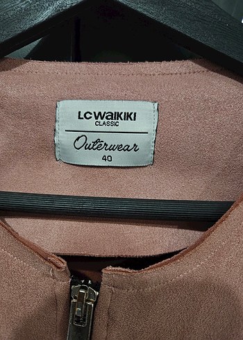 Kadın gülkurusu Süet Fermuarlı Deri Ceket - Görsel 2