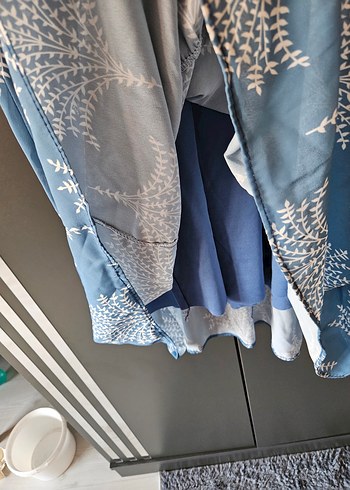 Uzun Kollu Mavi Bohem Elbise 38-40 beden uyumlu - Görsel 5