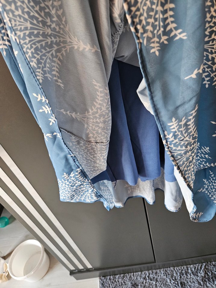 Uzun Kollu Mavi Bohem Elbise 38-40 beden uyumlu - Görsel 5