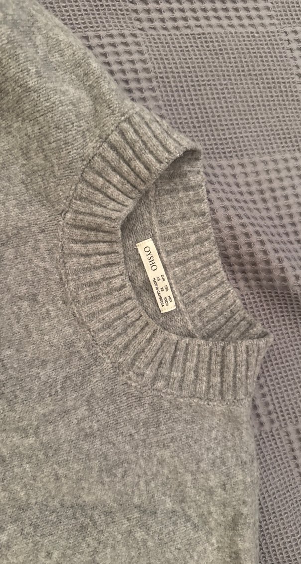 Gri Kadın Boğazlı Yün Kazak - Görsel 4