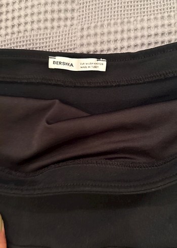 Bershka Siyah Drapeli Midi Kadın Abiye Elbise