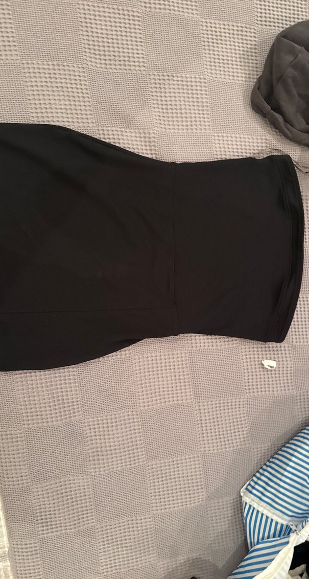 Siyah Drapeli Midi Kadın Abiye Elbise - Görsel 3