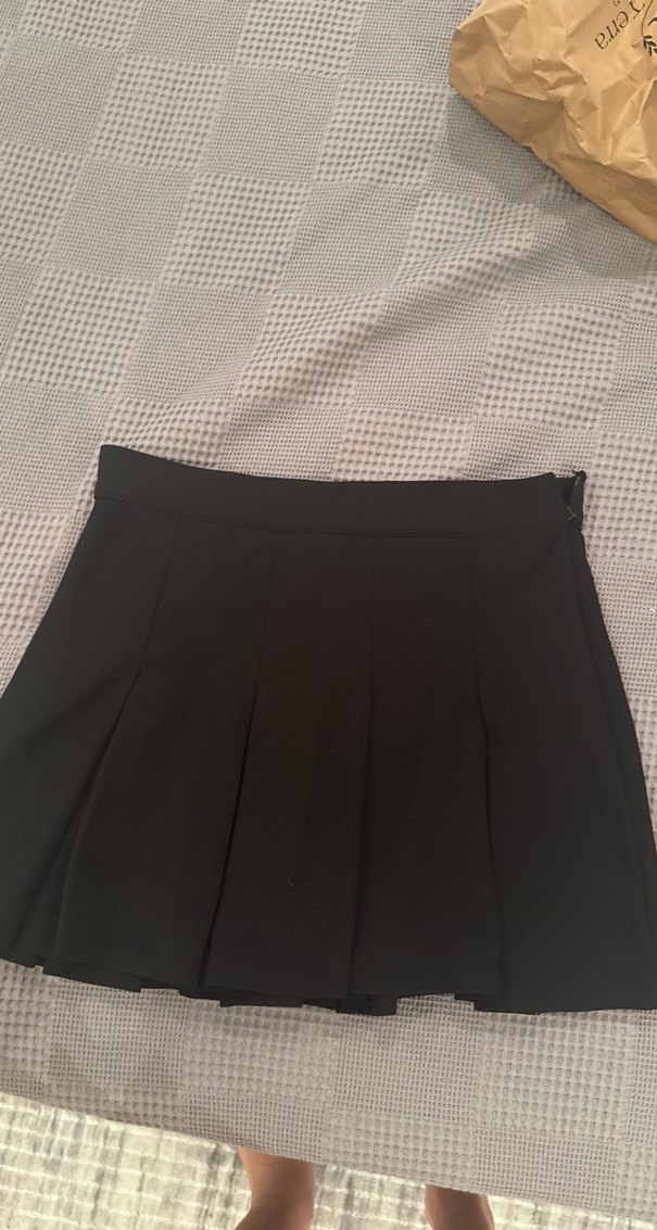 Kadın Siyah Pilili Midi Etek - Görsel 4