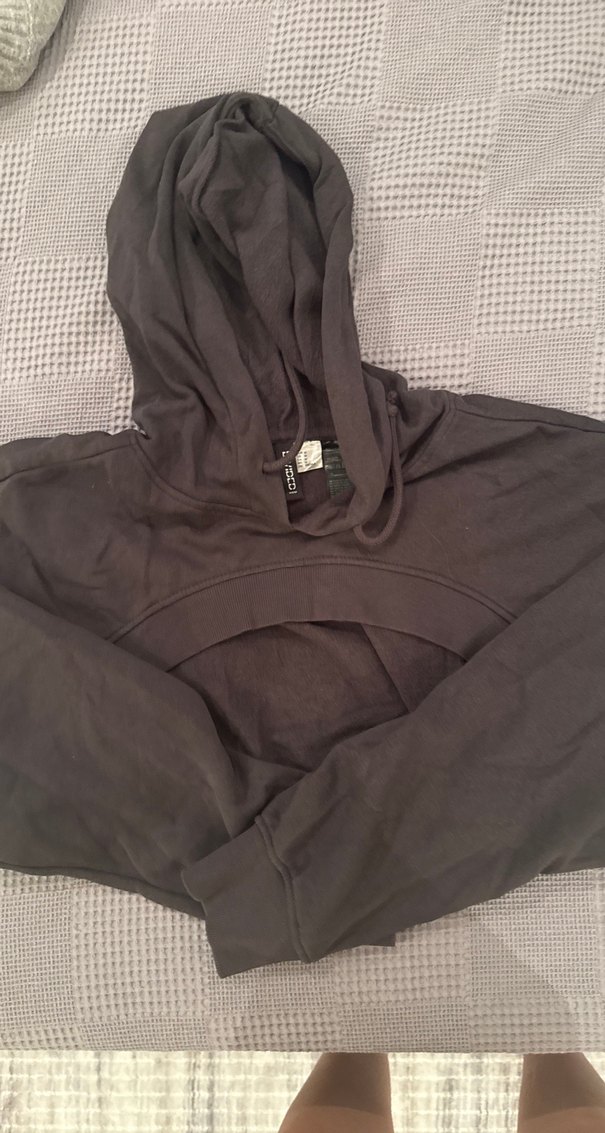 Gri Hamile Kapüşonlu Sweatshirt - Görsel 3