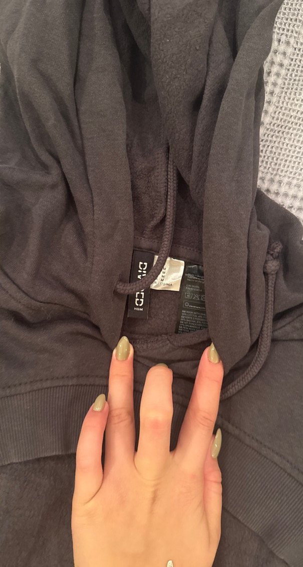 Gri Hamile Kapüşonlu Sweatshirt - Görsel 2