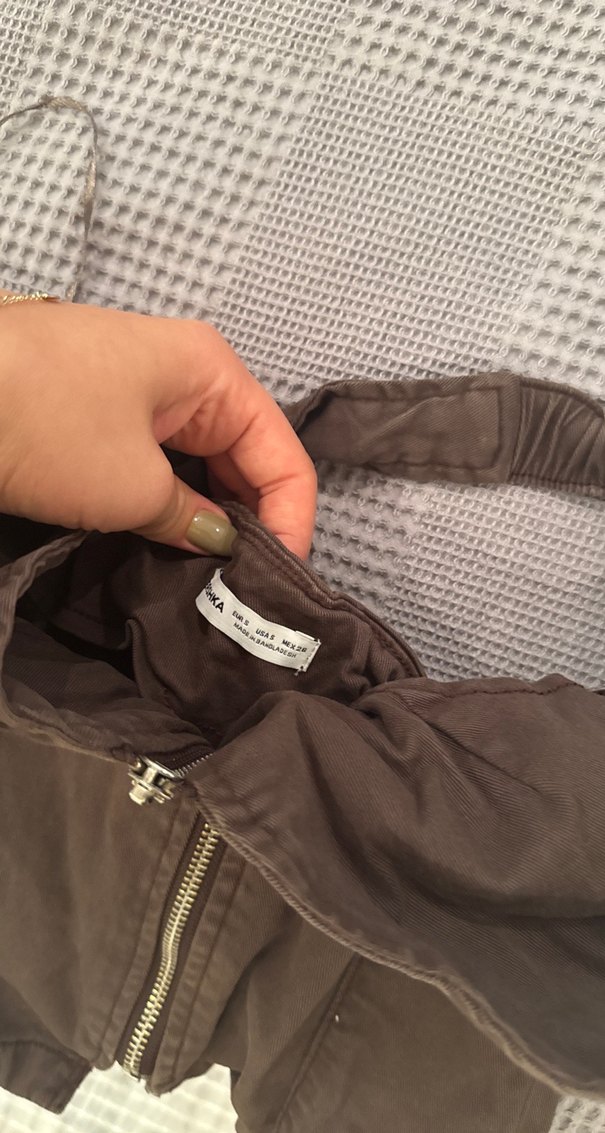 Kahverengi Fermuarlı Kadın Midi Yelek - Görsel 3