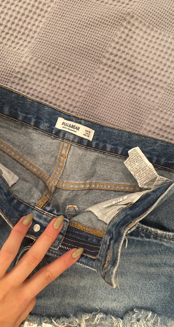 Gevşek Kesim Mini Kadın Kot Şort - Görsel 3