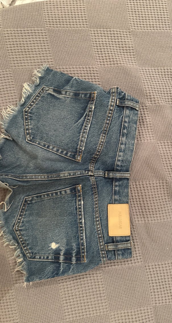 Gevşek Kesim Mini Kadın Kot Şort - Görsel 2