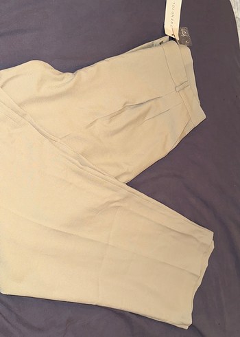 Düz Bej Kadın Kumaş Pantolon - Görsel 2