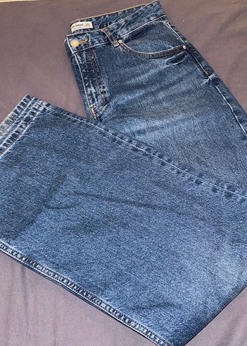 Mavi Bol Kesim Midi Denim Jean - Görsel 3