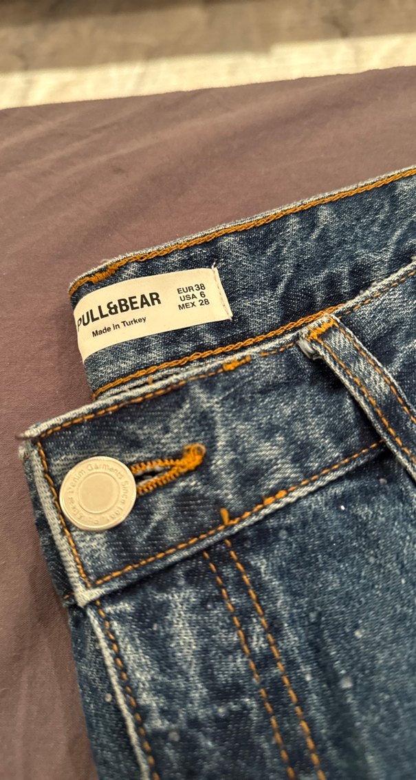 Mavi Bol Kesim Midi Denim Jean - Görsel 4