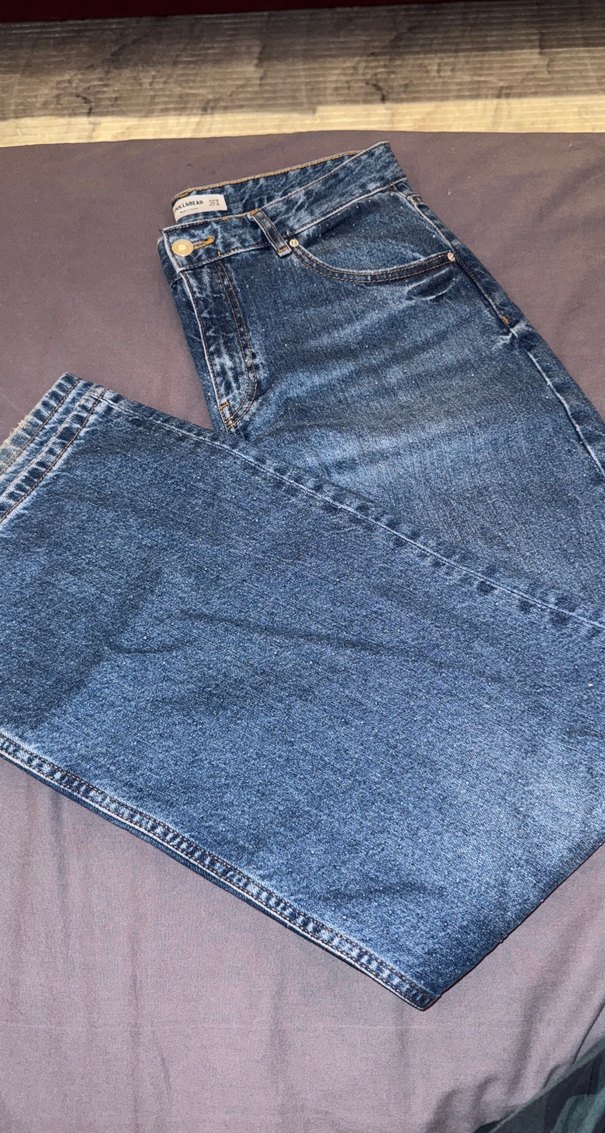 Mavi Bol Kesim Midi Denim Jean - Görsel 3