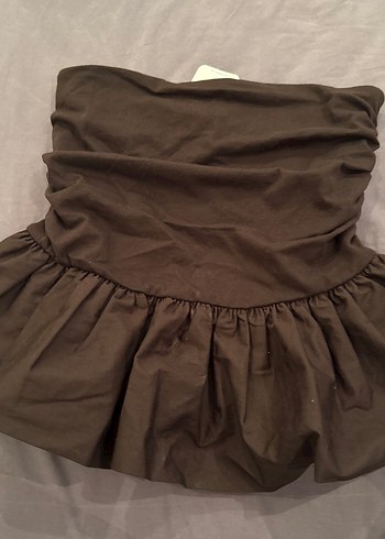 Kahverengi Midi Hamile Etek - Görsel 3