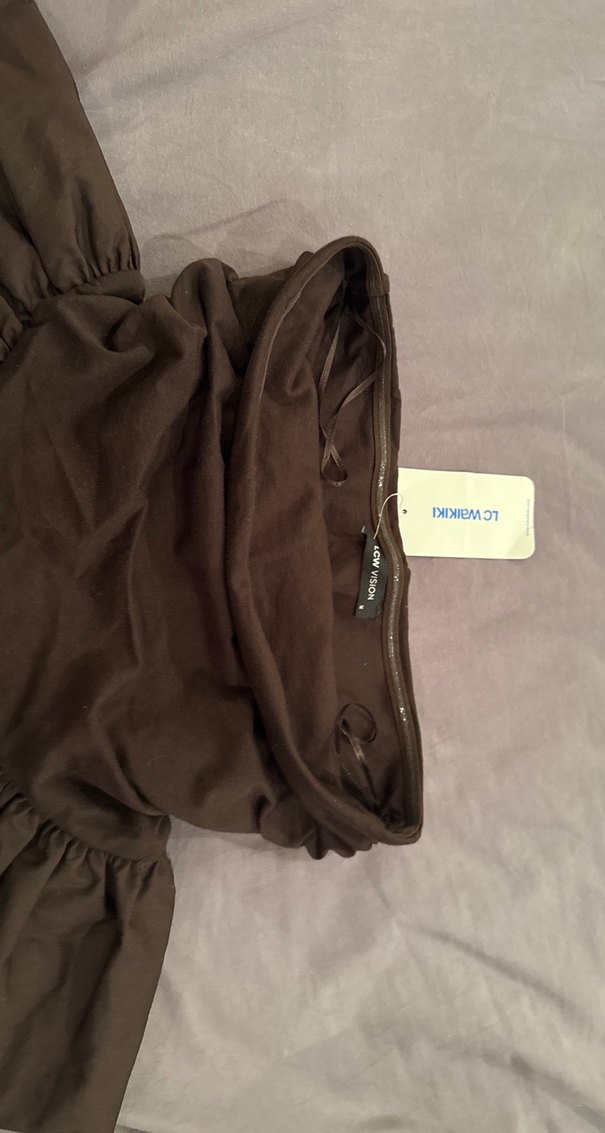 Kahverengi Midi Hamile Etek - Görsel 2