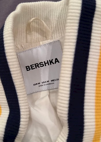 Düğmeli Beyaz Spor Kadın Bomber Ceket - Görsel 3