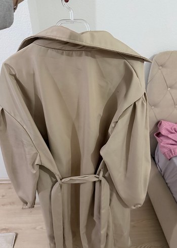 Bej Midi Boy Kadın Trençkot - Görsel 3