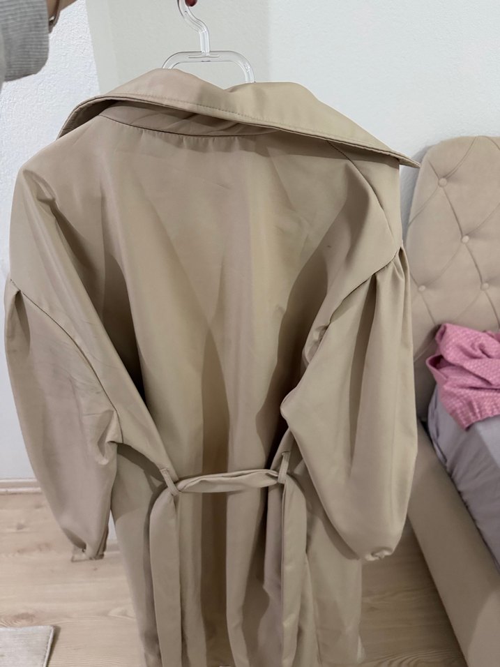 Bej Midi Boy Kadın Trençkot - Görsel 3