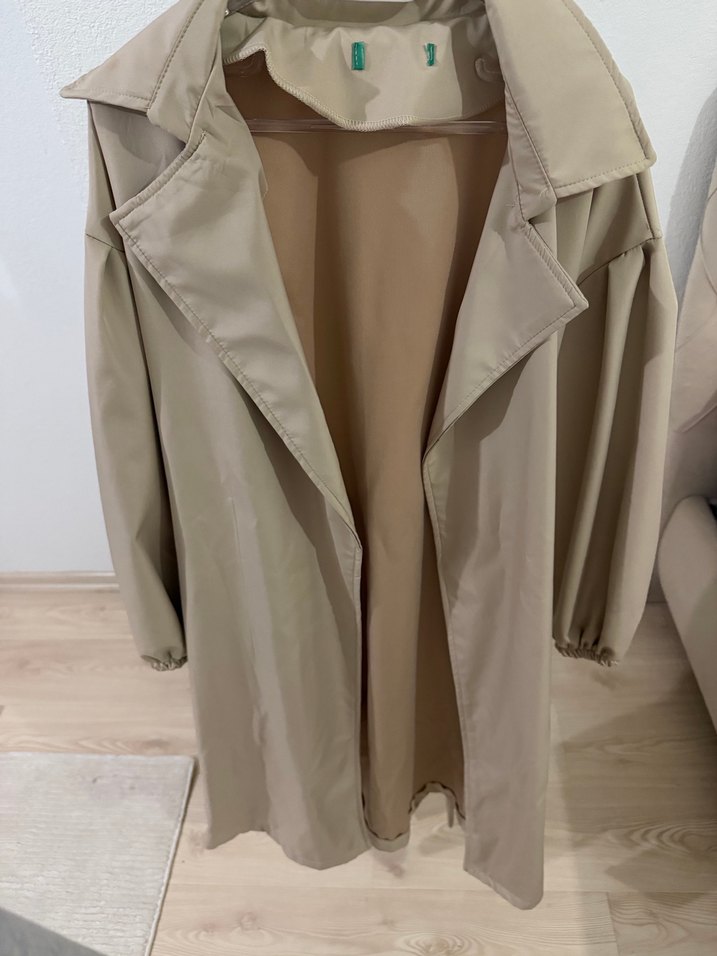 Bej Midi Boy Kadın Trençkot - Görsel 2