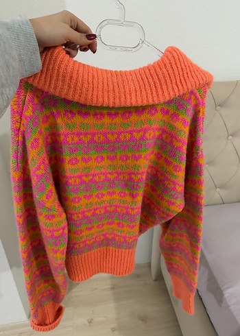 Zara model turuncu kazak - Görsel 2