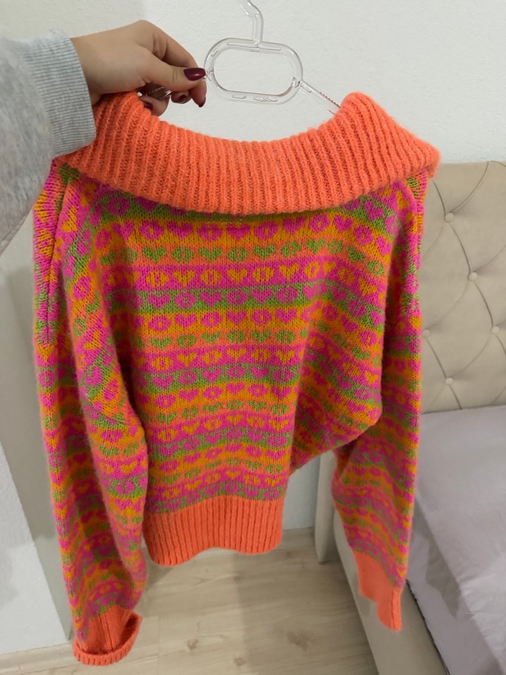 Zara model turuncu kazak - Görsel 2