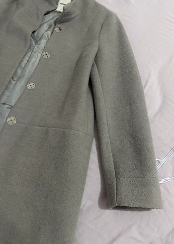 koton Düğmeli gri uzun kaban - Görsel 4