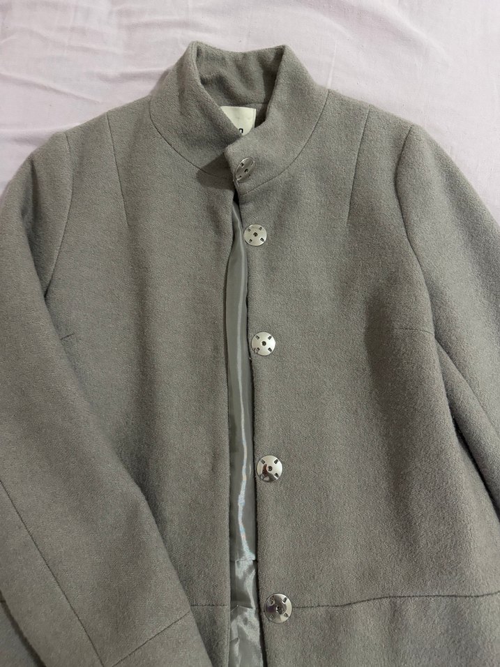 koton Düğmeli gri uzun kaban - Görsel 2