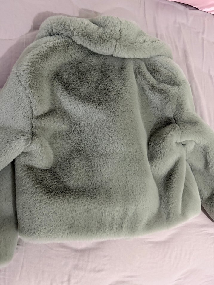 Gri Kadın Peluş kürk - Görsel 3