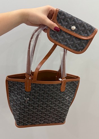 Goyard A kalite sıfır Kahverengi Deri Baskılı Kadın Çanta - Görsel 2