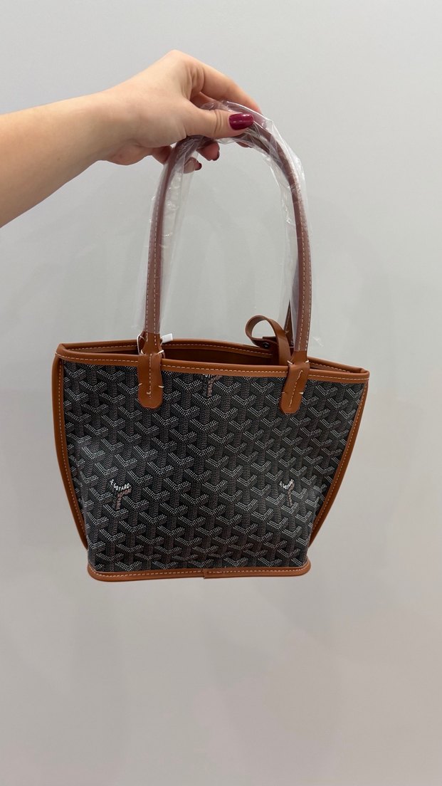 Goyard A kalite sıfır Kahverengi Deri Baskılı Kadın Çanta - Görsel 3