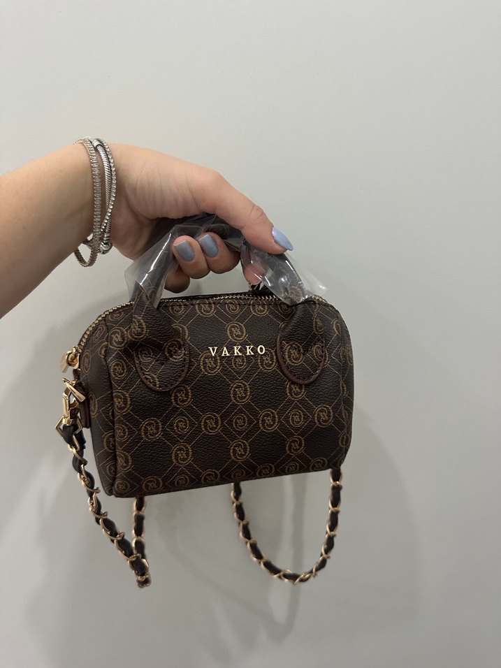 Vakko Zincir Detaylı Kahverengi Kadın Çanta - Görsel 2