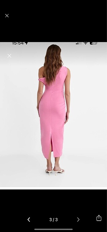 m Beden stradivarius pembe midi elbise