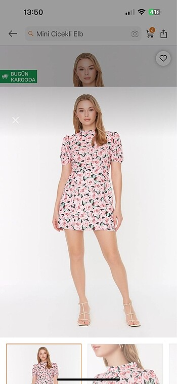 milla çiçekli mini elbise