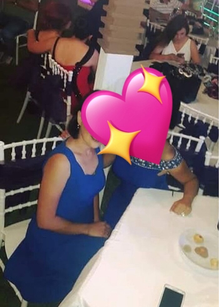 saks mavisi kare yaka kloş elbise - Görsel 3