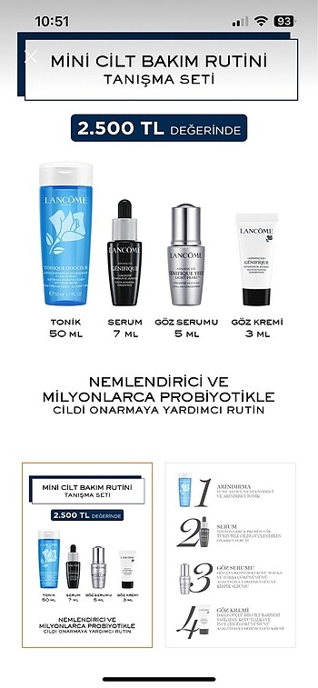 Lancome cilt bakım seti