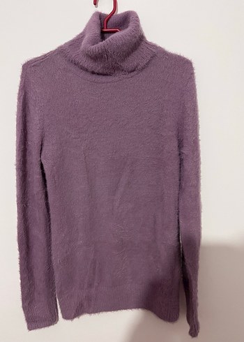 Gri Kadın Triko Yumuşak Kumaş Yarım Balıkçı Kazak - Görsel 8