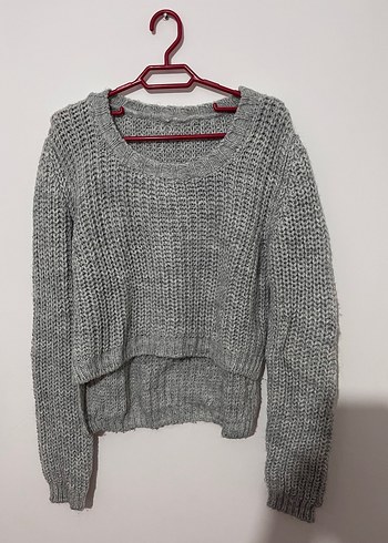 Gri Kadın Triko Yumuşak Kumaş Yarım Balıkçı Kazak - Görsel 6