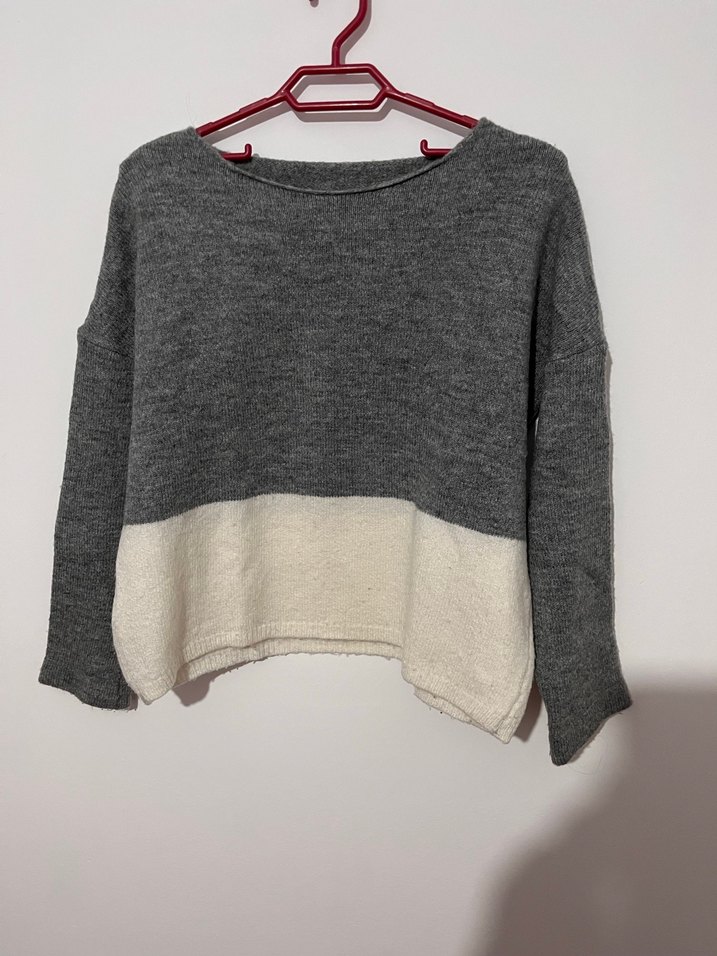 Gri Kadın Triko Yumuşak Kumaş Yarım Balıkçı Kazak - Görsel 2