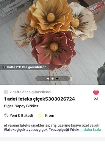 3 adet çiçek