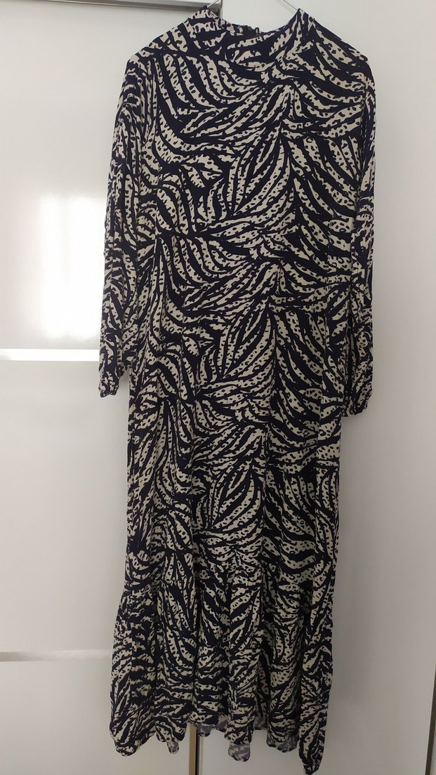 pamuklu kumaş uzun elbise - Görsel 3