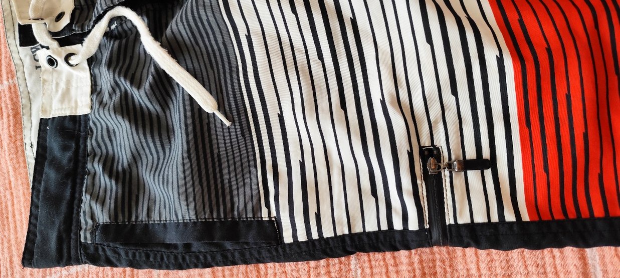 Fermuarlı Çizgili Erkek Midi Mayo - Görsel 2