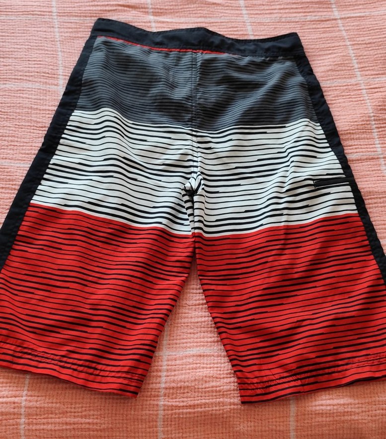 Fermuarlı Çizgili Erkek Midi Mayo - Görsel 3