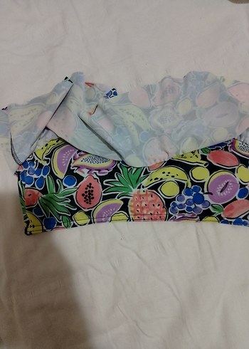 Renkli Baskılı Mini Strappy Mayo Üstü - Görsel 9