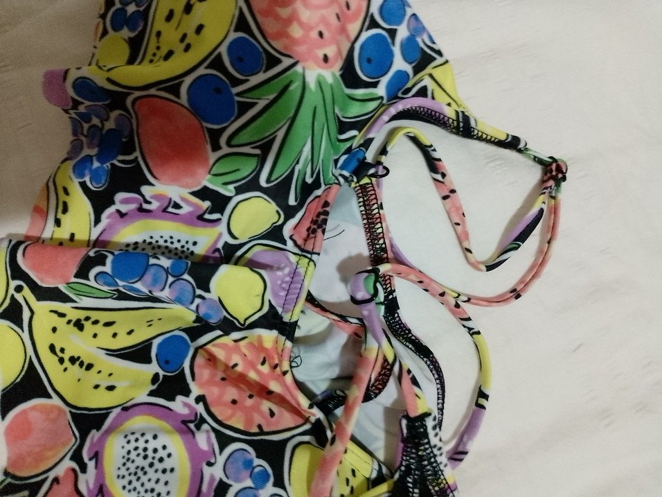 Renkli Baskılı Mini Strappy Mayo Üstü - Görsel 3