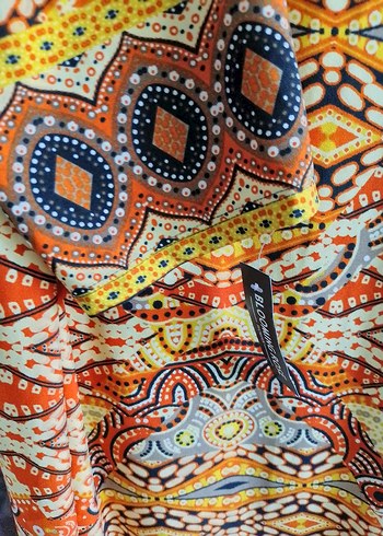 Renkli Bohem Uzun Henna Elbise - Görsel 6