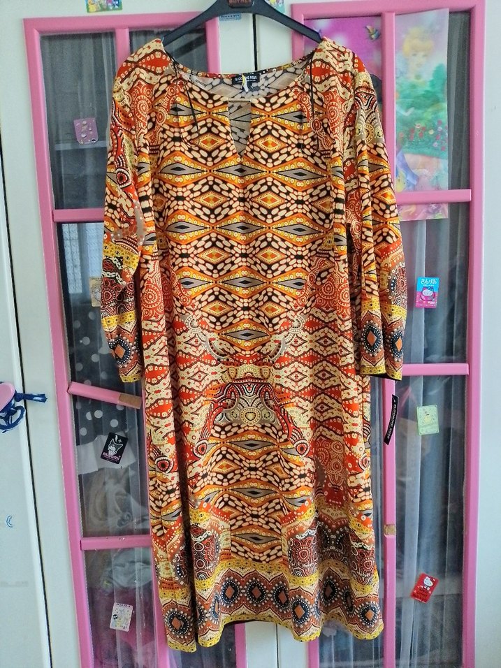 Renkli Bohem Uzun Henna Elbise - Görsel 2